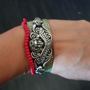 Wyler angel leather strap bracelet